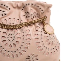 Stella McCartney Peach Faux Leather Laser Cut Norma Shoulder Bag For Women -Stella McCartney Sales luxury women stella mccartney used handbags p354503 005
