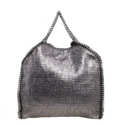 Stella McCartney Metallic Silver Tweed Falabella Tote For Women -Stella McCartney Sales luxury women stella mccartney used handbags p356993 006