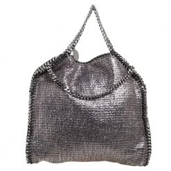 Stella McCartney Metallic Silver Tweed Falabella Tote For Women