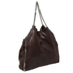 Stella McCartney Brown Faux Leather Large Falabella Tote For Women -Stella McCartney Sales luxury women stella mccartney used handbags p357988 008