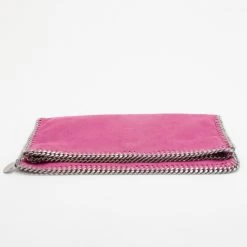 Stella McCartney Pink Fallabella Foldover Clutch For Women -Stella McCartney Sales luxury women stella mccartney used handbags p35985 003
