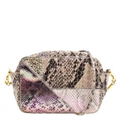 Stella McCartney Beige Python And Lizard Effect Faux Leather Crossbody Bag For Women