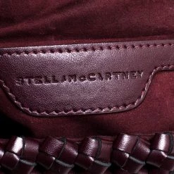 Stella McCartney Dark Burgundy Woven Faux Leather Mini Brandy Becks Top Handle Bag For Women -Stella McCartney Sales luxury women stella mccartney used handbags p364935 001