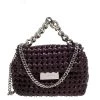 Stella McCartney Dark Burgundy Woven Faux Leather Mini Brandy Becks Top Handle Bag For Women