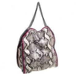 Stella McCartney Monochrome Python Effect Faux Leather Large Falabella Tote For Women -Stella McCartney Sales luxury women stella mccartney used handbags p367892 004