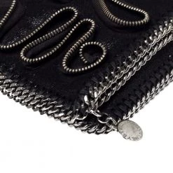 Stella McCartney Black Faux Leather Falabella Zip Detail Clutch For Women -Stella McCartney Sales luxury women stella mccartney used handbags p369139 011