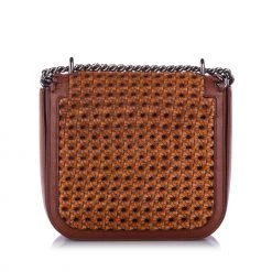 Stella McCartney Caramel/brown Falabella Box Wicker Basket Crossbody Bag For Women -Stella McCartney Sales luxury women stella mccartney used handbags p369148 002