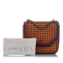 Stella McCartney Caramel/brown Falabella Box Wicker Basket Crossbody Bag For Women -Stella McCartney Sales luxury women stella mccartney used handbags p369148 005