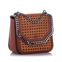 Stella McCartney Caramel/brown Falabella Box Wicker Basket Crossbody Bag For Women -Stella McCartney Sales luxury women stella mccartney used handbags p369148 007