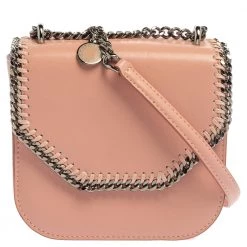 Stella McCartney Pink Faux Leather Mini Falabella Box Shoulder Bag For Women