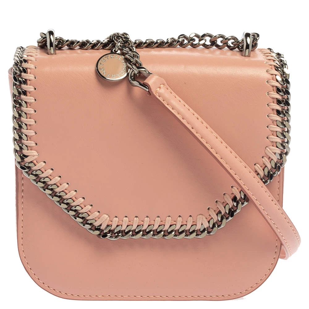 Stella McCartney Pink Faux Leather Mini Falabella Box Shoulder Bag For Women 3 Stella McCartney Pink Faux Leather Mini Falabella Box Shoulder Bag For Women