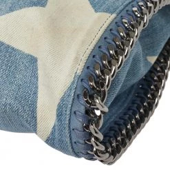Stella McCartney Light Blue Denim Star Print Baby Falabella Bag For Women -Stella McCartney Sales luxury women stella mccartney used handbags p373687 008