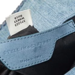 Stella McCartney Light Blue Denim Star Print Baby Falabella Bag For Women -Stella McCartney Sales luxury women stella mccartney used handbags p373687 011