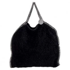 Stella McCartney Black Faux Fur Small Falabella Tote For Women -Stella McCartney Sales luxury women stella mccartney used handbags p375543 001