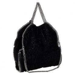 Stella McCartney Black Faux Fur Small Falabella Tote For Women -Stella McCartney Sales luxury women stella mccartney used handbags p375543 011