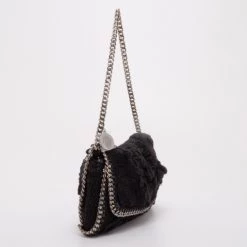 Stella McCartney Black Crochet Small Fallabella Bag For Women 16 Stella McCartney Black Crochet Small Fallabella Bag For Women -Stella McCartney Sales luxury women stella mccartney used handbags p37601 004