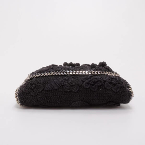 Stella McCartney Black Crochet Small Fallabella Bag For Women 8 Stella McCartney Black Crochet Small Fallabella Bag For Women - Image 6
