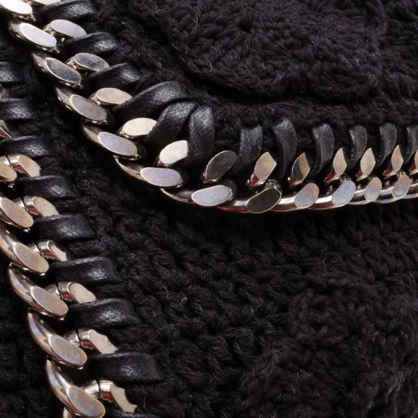 Stella McCartney Black Crochet Small Fallabella Bag For Women 10 Stella McCartney Black Crochet Small Fallabella Bag For Women - Image 8