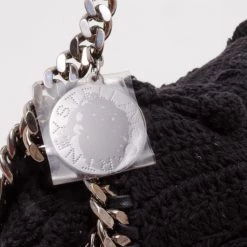 Stella McCartney Black Crochet Small Fallabella Bag For Women 21 Stella McCartney Black Crochet Small Fallabella Bag For Women -Stella McCartney Sales luxury women stella mccartney used handbags p37601 009