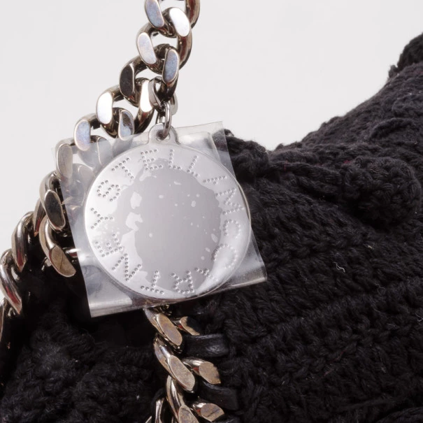 Stella McCartney Black Crochet Small Fallabella Bag For Women 11 Stella McCartney Black Crochet Small Fallabella Bag For Women - Image 9