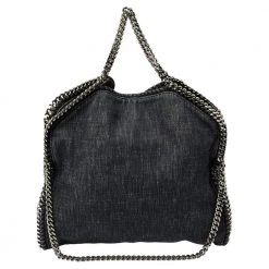Stella McCartney Navy Blue Denim Small Falabella Tote For Women