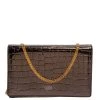 Stella McCartney Metallic Grey Croc Embossed Faux Leather Crossbody Bag For Women -Stella McCartney Sales luxury women stella mccartney used handbags p388152 005
