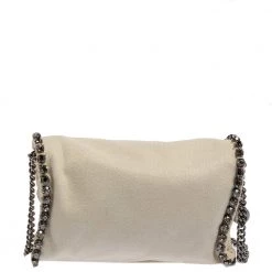 Stella McCartney White Faux Leather Mini Crystal Trim Falabella Shaggy Deer Shoulder Bag For Women -Stella McCartney Sales luxury women stella mccartney used handbags p388397 007