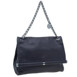 Stella McCartney Gray Leather Graphite Vegan Chain Shoulder Bag For Women -Stella McCartney Sales luxury women stella mccartney used handbags p38931 003