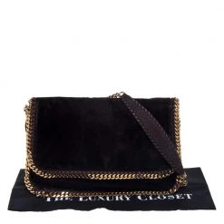 Stella McCartney Brown Snake Embossed Velvet Flap Shoulder Bag For Women -Stella McCartney Sales luxury women stella mccartney used handbags p390711 011