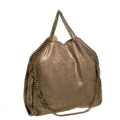 Stella McCartney Beige Shimmering Faux Leather Small Falabella Tote For Women -Stella McCartney Sales luxury women stella mccartney used handbags p392684 008