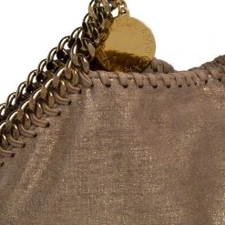 Stella McCartney Beige Shimmering Faux Leather Small Falabella Tote For Women -Stella McCartney Sales luxury women stella mccartney used handbags p392684 011