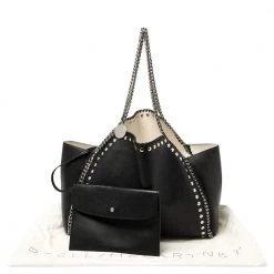 Stella McCartney Black Leather Falabella Tote Bag For Women -Stella McCartney Sales luxury women stella mccartney used handbags p395222 001