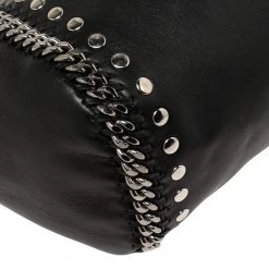 Stella McCartney Black Leather Falabella Tote Bag For Women -Stella McCartney Sales luxury women stella mccartney used handbags p395222 005