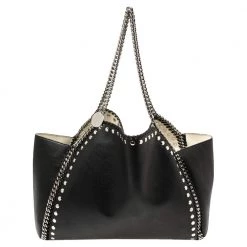 Stella McCartney Black Leather Falabella Tote Bag For Women -Stella McCartney Sales luxury women stella mccartney used handbags p395222 007