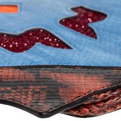 Stella McCartney Multicolor Python Embossed Faux Leather Superhero Chain Clutch For Women -Stella McCartney Sales luxury women stella mccartney used handbags p399593 009