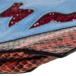 Stella McCartney Multicolor Python Embossed Faux Leather Superhero Chain Clutch For Women -Stella McCartney Sales luxury women stella mccartney used handbags p399593 010