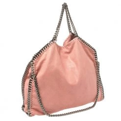 Stella McCartney Light Pink Faux Leather Small Falabella Tote For Women -Stella McCartney Sales luxury women stella mccartney used handbags p403092 004