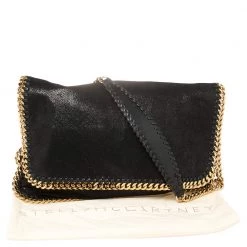 Stella McCartney Black Faux Leather Falabella Flap Shoulder Bag For Women -Stella McCartney Sales luxury women stella mccartney used handbags p407287 006