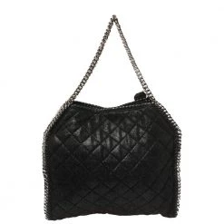 Stella McCartney Black Shimmery Faux Leather Small Falabella Tote For Women -Stella McCartney Sales luxury women stella mccartney used handbags p410975 002