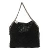 Stella McCartney Black Shimmery Faux Leather Small Falabella Tote For Women