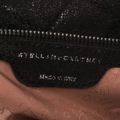 Stella McCartney Black Shimmery Faux Leather Small Falabella Tote For Women -Stella McCartney Sales luxury women stella mccartney used handbags p410975 012