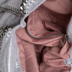Stella McCartney Silver Shimmery Faux Leather Small Falabella Tote For Women -Stella McCartney Sales luxury women stella mccartney used handbags p413192 001