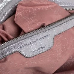 Stella McCartney Silver Shimmery Faux Leather Small Falabella Tote For Women -Stella McCartney Sales luxury women stella mccartney used handbags p413192 002