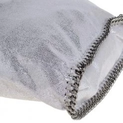 Stella McCartney Silver Shimmery Faux Leather Small Falabella Tote For Women -Stella McCartney Sales luxury women stella mccartney used handbags p413192 003