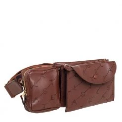 Stella McCartney Brown Monogram Faux Leather Utility Belt Bag For Women -Stella McCartney Sales luxury women stella mccartney used handbags p415402 009