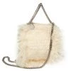 Stella McCartney Cream Faux Fur Tiny Falabella Crossbody Bag For Women