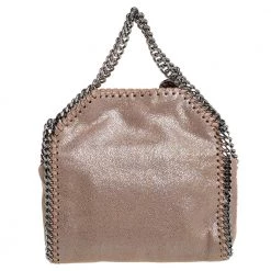 Stella McCartney Metallic Beige Faux Leather Tiny Falabella Shoulder Bag For Women -Stella McCartney Sales luxury women stella mccartney used handbags p424938 004
