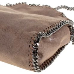 Stella McCartney Metallic Beige Faux Leather Tiny Falabella Shoulder Bag For Women -Stella McCartney Sales luxury women stella mccartney used handbags p424938 011