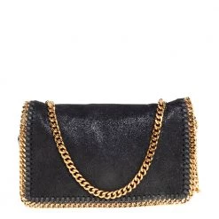 Stella McCartney Black Faux Leather Falabella Clutch For Women