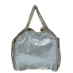 Stella McCartney Metallic Light Blue Faux Leather Mini Falabella Shoulder Bag For Women -Stella McCartney Sales luxury women stella mccartney used handbags p428679 003
